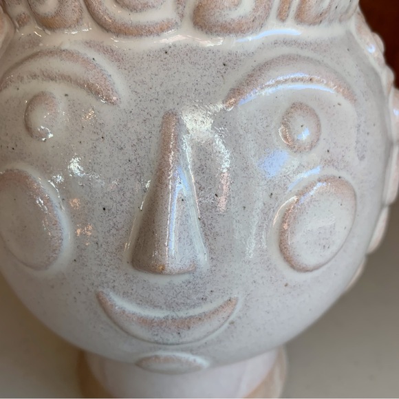 Ivory and Beige Grandma Duchess Face Planter for House Plants 7”x6” - Picture 3 of 5